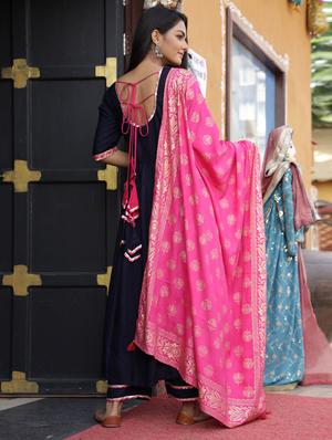 solid kurta palazzo set - 17524033 - Standard Image - 3