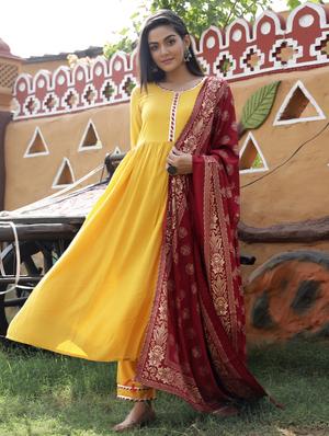 solid kurta palazzo set - 17524034 - Standard Image - 2