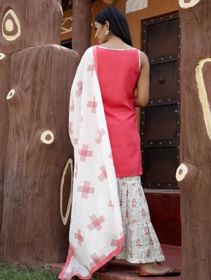 printed kurta sharara set - 17524036 - Standard Image - 3