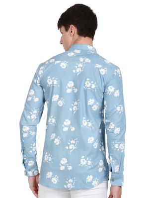 light blue printed casual shirt - 17524050 - Standard Image - 3