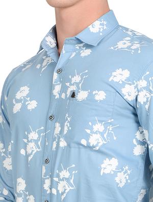 light blue printed casual shirt - 17524050 - Standard Image - 5