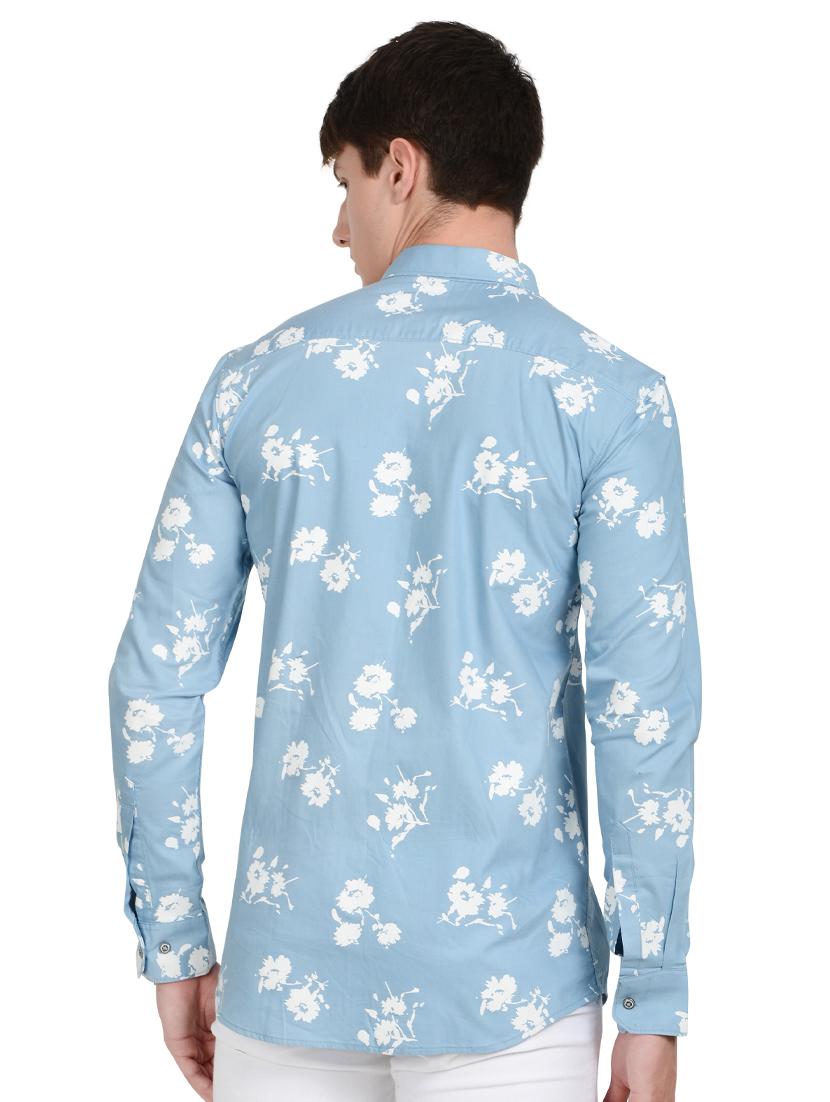 light blue printed casual shirt - 17524050 - Zoom Image - 3