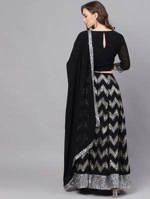 sequined flared lehenga - 17524057 - Standard Image - 3