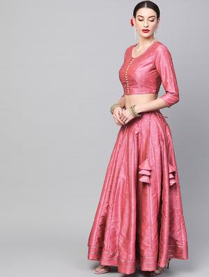 self design flared lehenga - 17524058 - Standard Image - 2