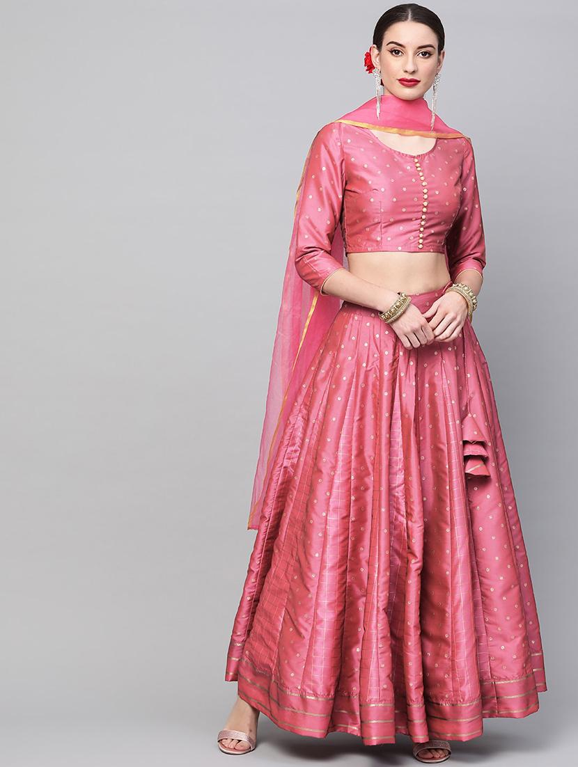 self design flared lehenga - 17524058 - Zoom Image - 1