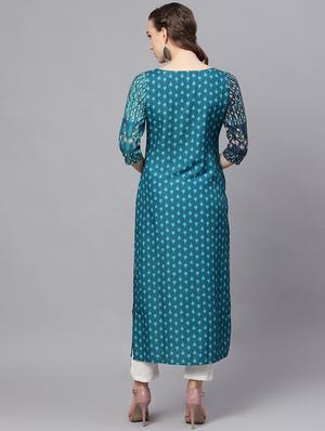 floral straight kurta - 17524086 - Standard Image - 4