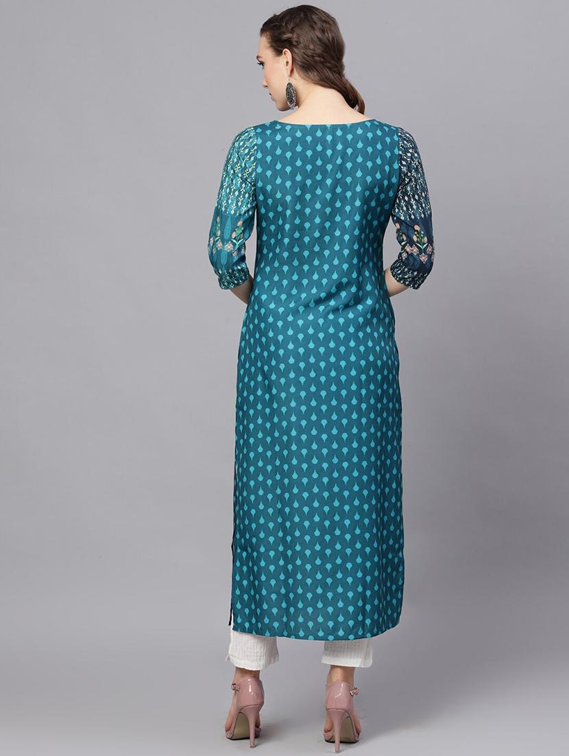 floral straight kurta - 17524086 - Zoom Image - 4