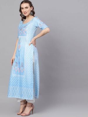 floral straight kurta - 17524087 - Standard Image - 2