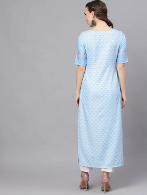 floral straight kurta - 17524087 - Standard Image - 4