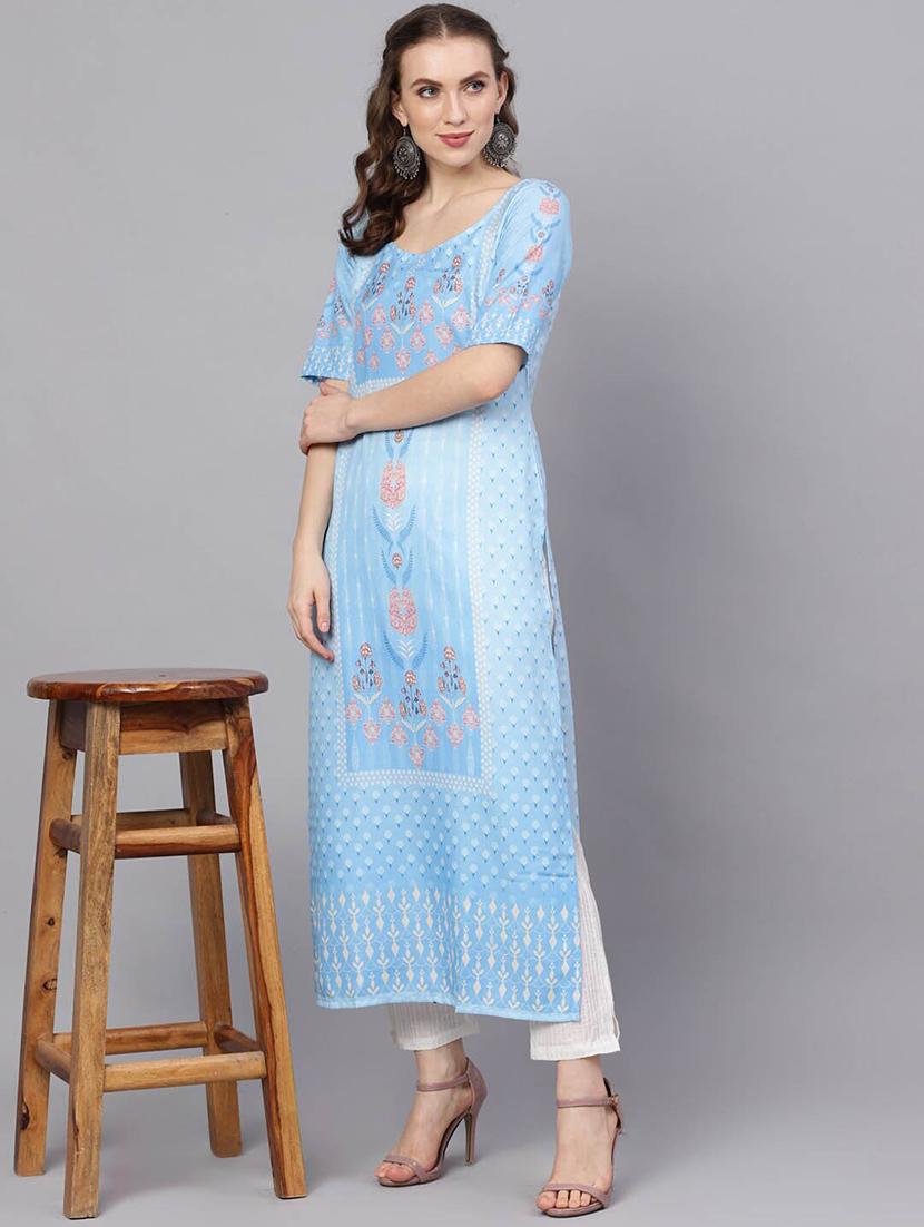 floral straight kurta - 17524087 - Zoom Image - 5