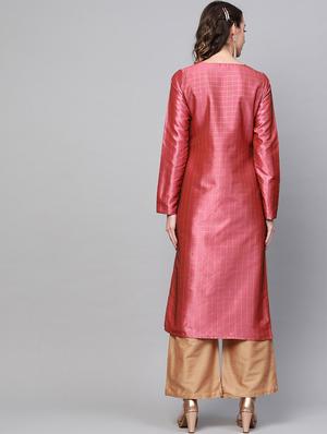checkered straight kurta - 17524094 - Standard Image - 3