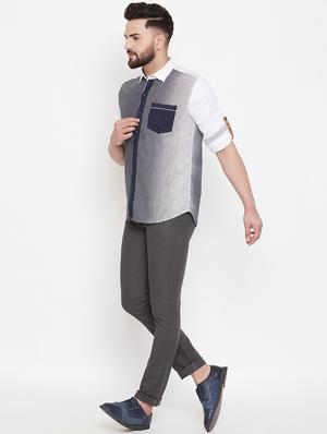 grey solid chinos - 17524109 - Standard Image - 4