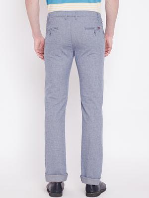 blue solid chinos - 17524110 - Standard Image - 3