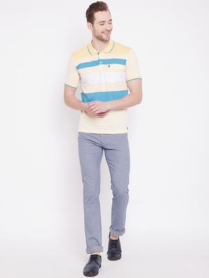 blue solid chinos - 17524110 - Standard Image - 4