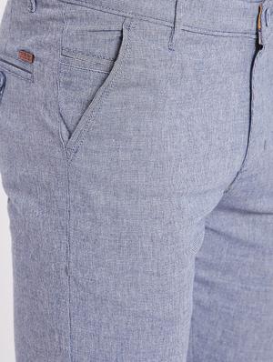 blue solid chinos - 17524110 - Standard Image - 5