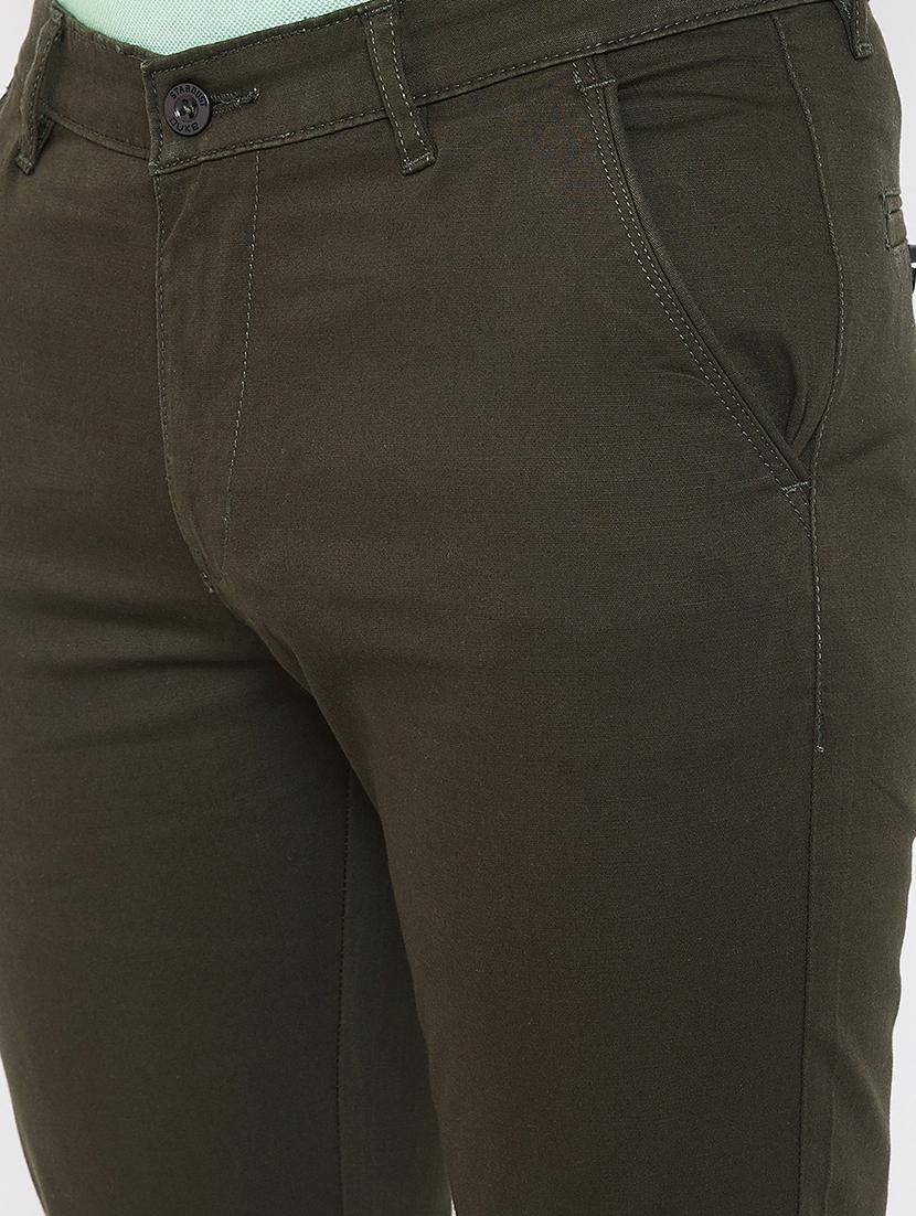 olive green solid chinos - 17524112 - Zoom Image - 5