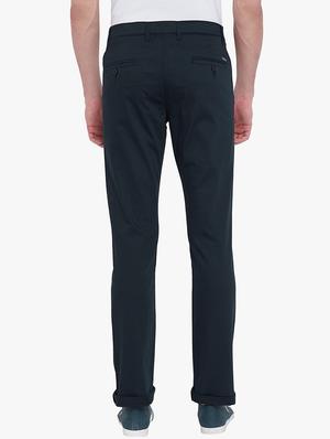 navy blue solid chinos - 17524113 - Standard Image - 3