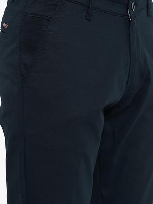 navy blue solid chinos - 17524113 - Standard Image - 5