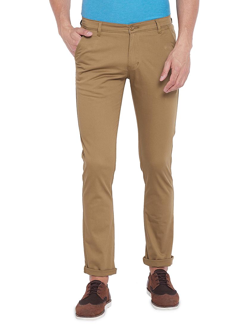 beige solid chinos - 17524114 - Zoom Image - 1