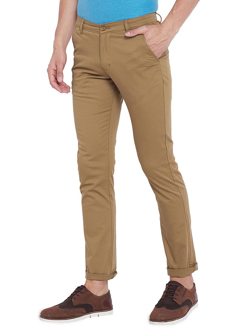 beige solid chinos - 17524114 - Zoom Image - 2