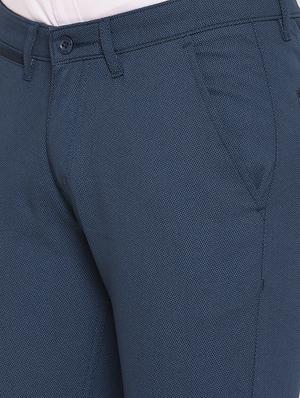 navy blue solid chinos - 17524115 - Standard Image - 5