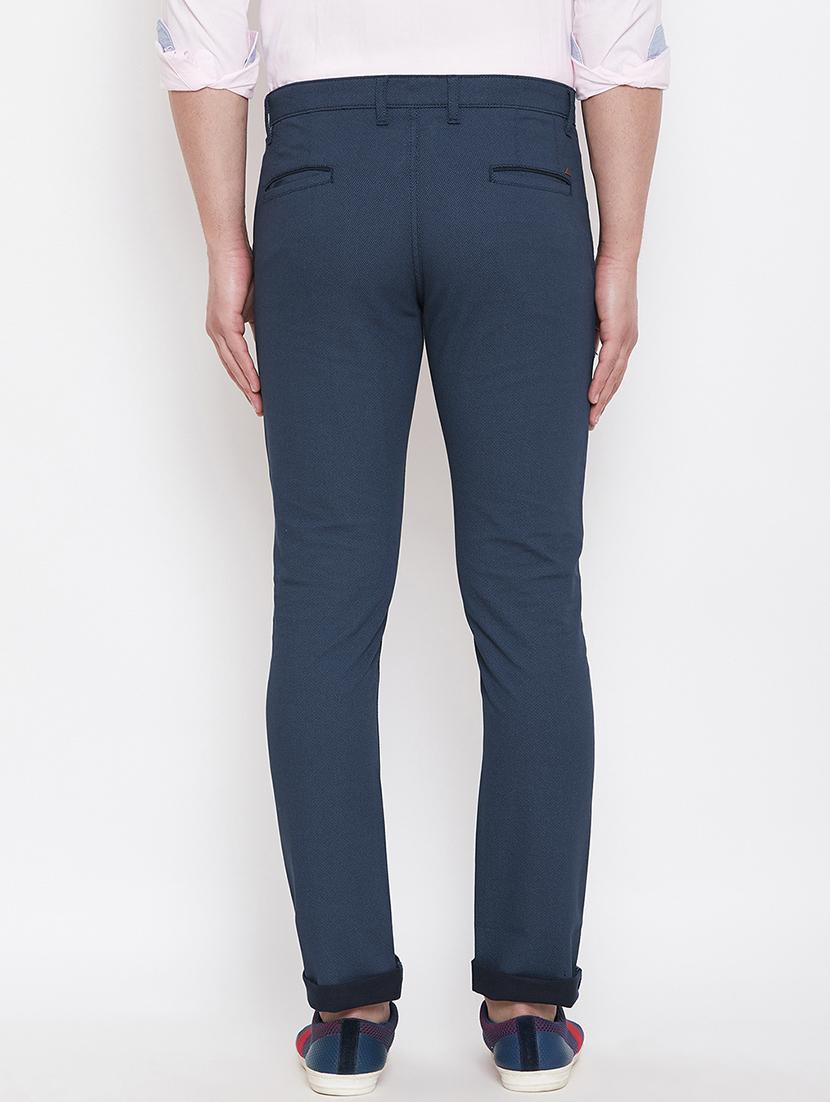 navy blue solid chinos - 17524115 - Zoom Image - 3