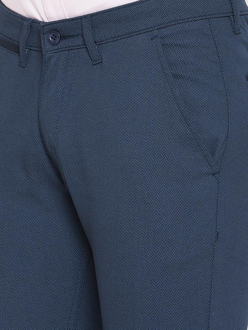 navy blue solid chinos - 17524115 - Zoom Image - 5