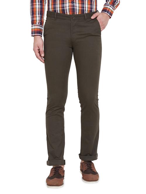 olive green solid chinos - 17524116 - Standard Image - 1