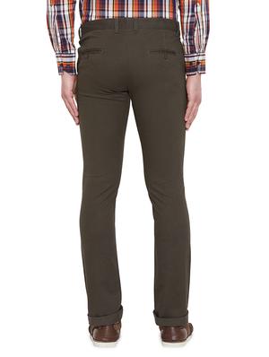 olive green solid chinos - 17524116 - Standard Image - 3