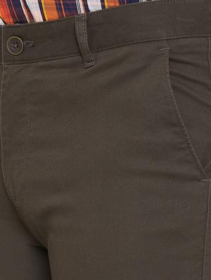 olive green solid chinos - 17524116 - Standard Image - 5