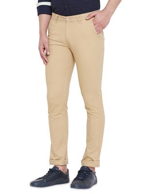 beige solid chinos - 17524117 - Standard Image - 2