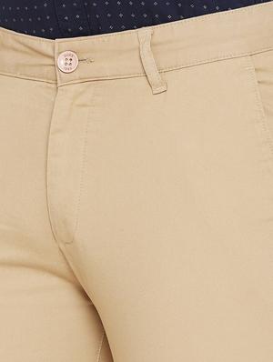 beige solid chinos - 17524117 - Standard Image - 5