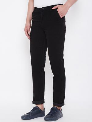 black solid corduroy trouser - 17524119 - Standard Image - 2