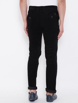 black solid corduroy trouser - 17524119 - Standard Image - 3