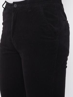 black solid corduroy trouser - 17524119 - Standard Image - 5