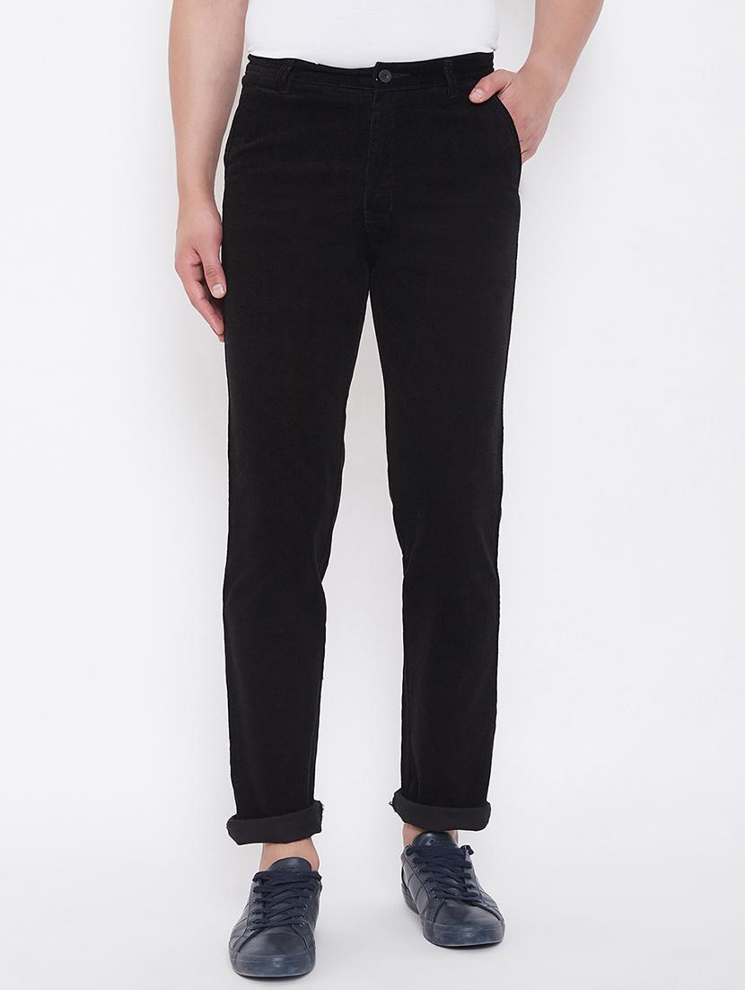 black solid corduroy trouser - 17524119 - Zoom Image - 1