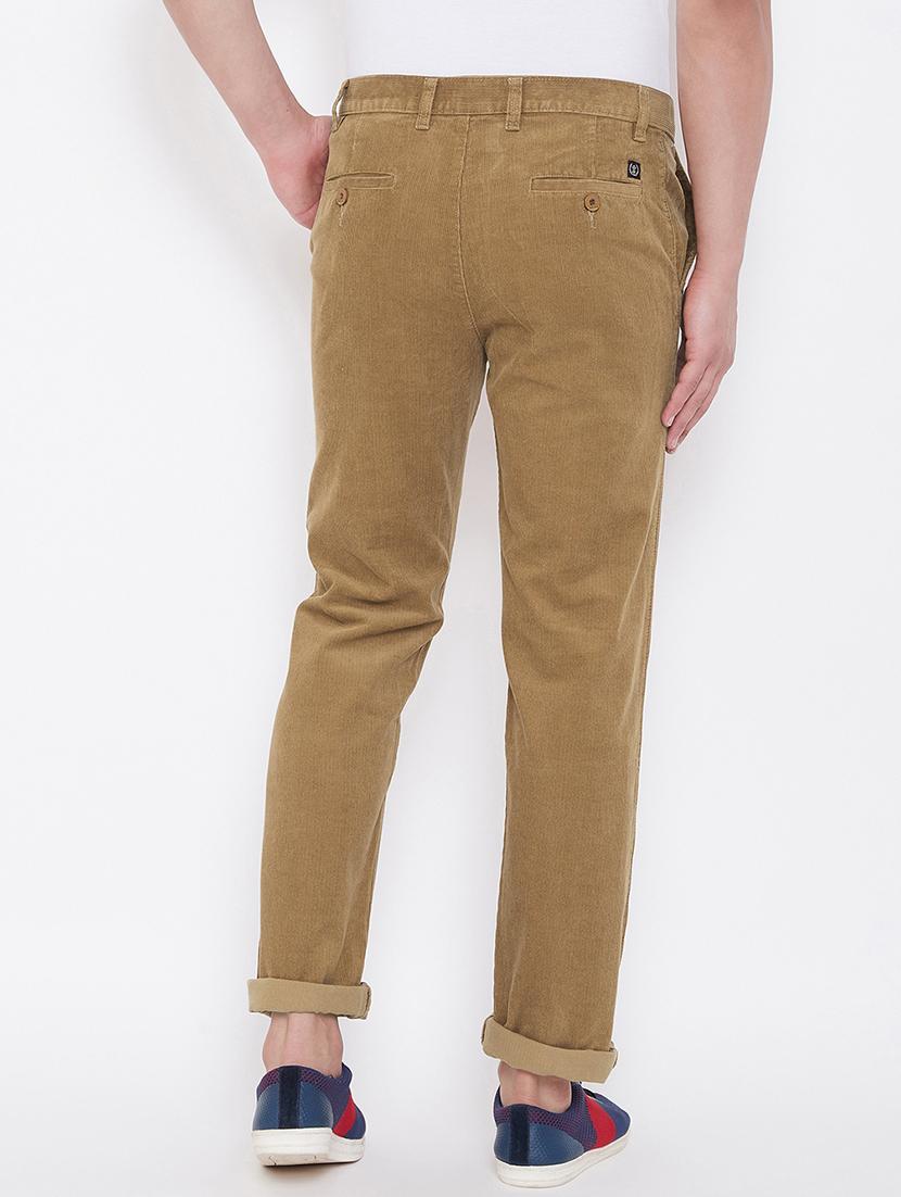 beige solid corduroy trouser - 17524122 - Zoom Image - 3