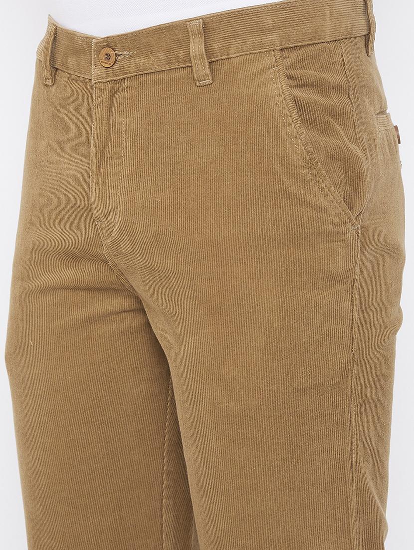 beige solid corduroy trouser - 17524122 - Zoom Image - 5