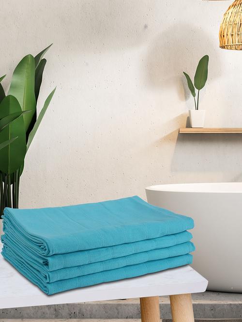 lorena quick-dry one side terry towel 100% cotton -4pc mix set (soho) solid-grey - 17524263 - Standard Image - 1