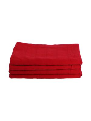 lorena quick-dry one side terry towel 100% cotton -4pc mix set (soho) solid-red - 17524266 - Standard Image - 2