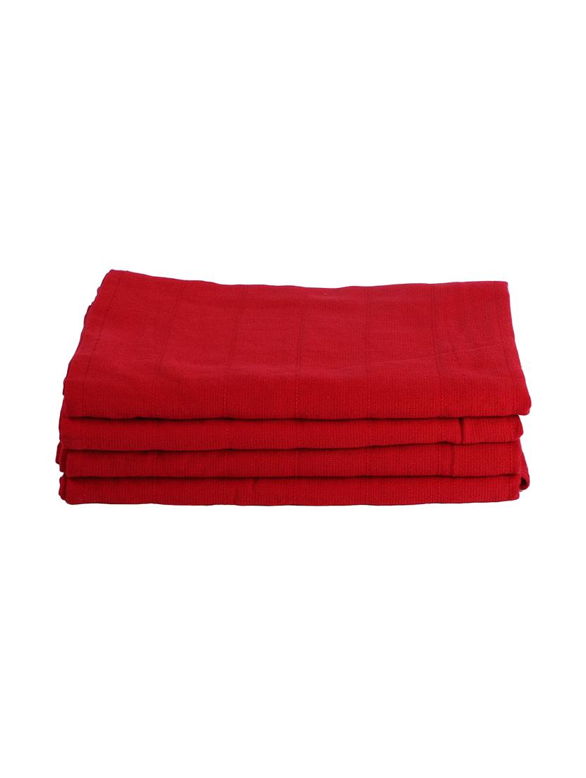 lorena quick-dry one side terry towel 100% cotton -4pc mix set (soho) solid-red - 17524266 - Zoom Image - 2