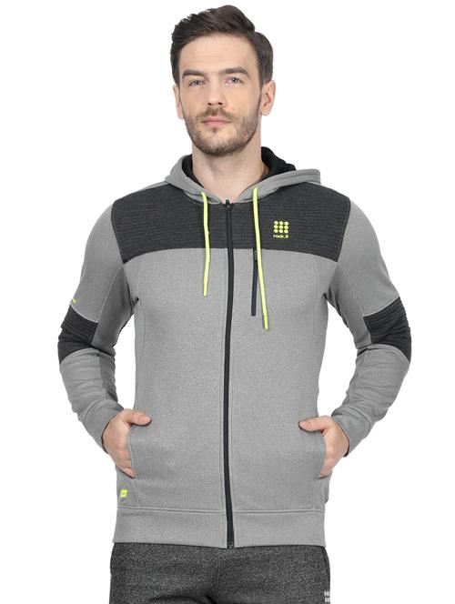 grey color block cut & sew sweatshirt - 17524486 - Standard Image - 1