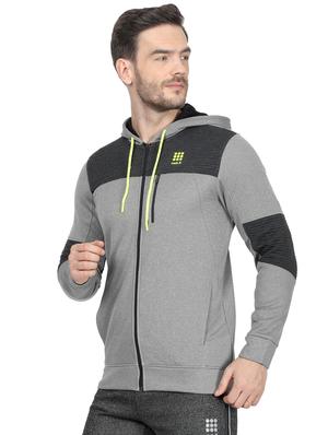 grey color block cut & sew sweatshirt - 17524486 - Standard Image - 2