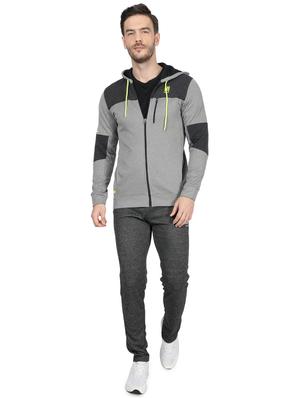 grey color block cut & sew sweatshirt - 17524486 - Standard Image - 4
