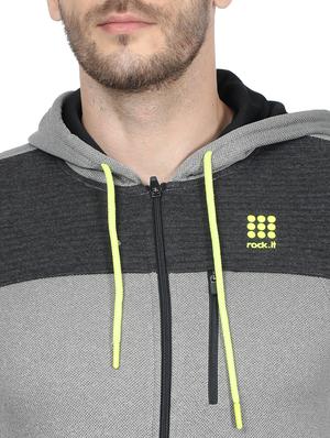 grey color block cut & sew sweatshirt - 17524486 - Standard Image - 5