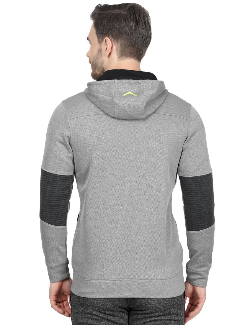 grey color block cut & sew sweatshirt - 17524486 - Zoom Image - 3
