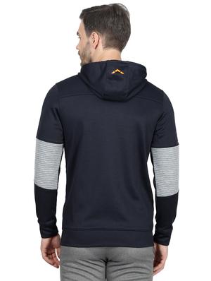 navy blue color block cut & sew sweatshirt - 17524487 - Standard Image - 3
