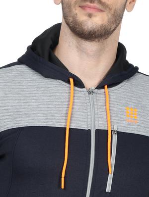 navy blue color block cut & sew sweatshirt - 17524487 - Standard Image - 5