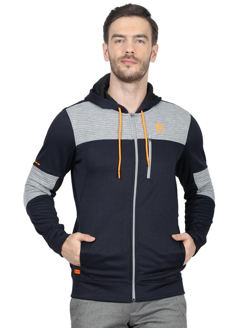 navy blue color block cut & sew sweatshirt - 17524487 - Zoom Image - 1