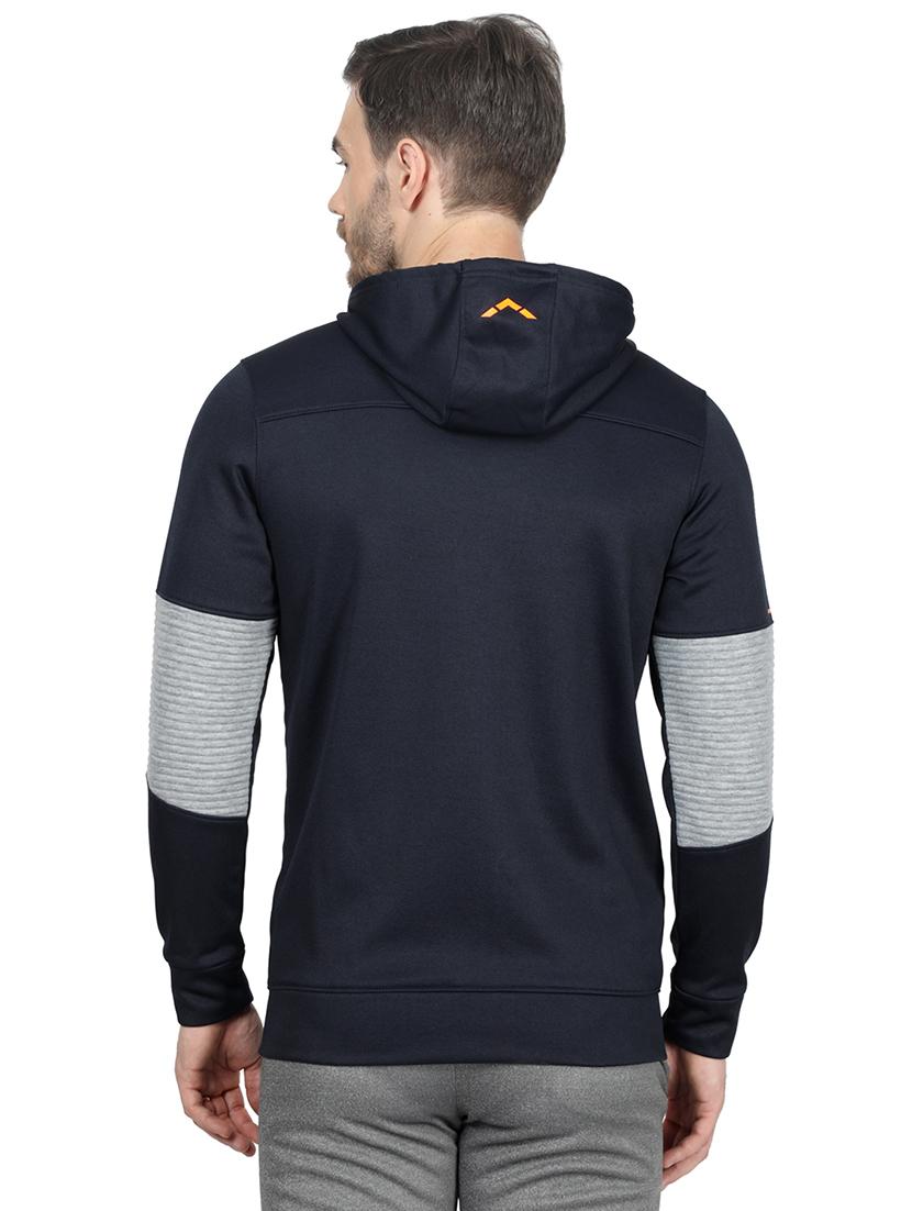 navy blue color block cut & sew sweatshirt - 17524487 - Zoom Image - 3